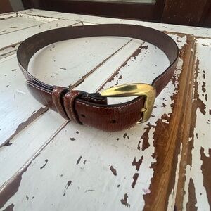 Jaime Calfskin Brown Snake Pattern Leather Womens Belt USA Size 34
